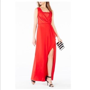 BCBGMaxazria Koko Lace-Trim Blouson Gown